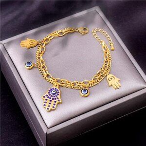 18K Gold-Plated Hand Charm Jewelry Set